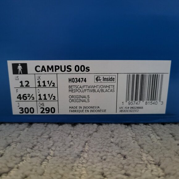 Size 12 - Adidas Campus 00s Better Scarlet Cloud White - H03474 - AUTHENTIC NEW! - Picture 10 of 10